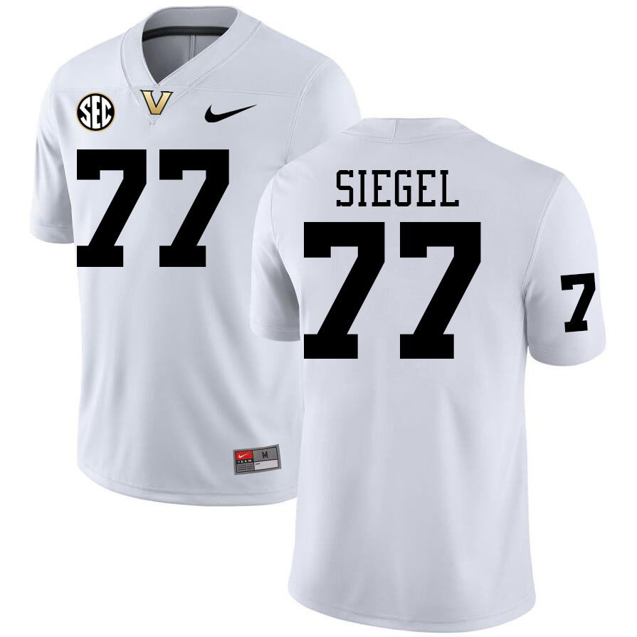 Vanderbilt Commodores #77 David Siegel College Football Jerseys Stitched-White